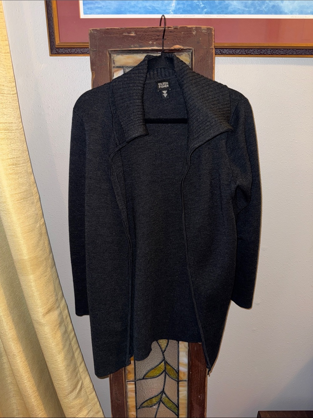 Eileen Fisher 100% Italian Wool Charcoal Sweater